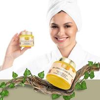Aloe Vera Gel with Turmeric & Vitamin A,C, E - Nourishing Moisturizer for Face & Hair | Anti-Acne, Skin Brightening, Dandruff, Hydrating, Soothes, beige