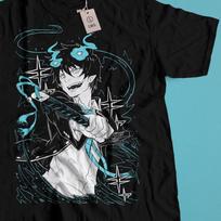 Rin Okumura Shirt, Blue Exorcist Anime Tee, Vintage Manga Graphic T Shirt, Dark Anime Streetwear Tee S