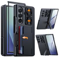 Protective Wallet Case with RFID Card Holder, Camera Cover and Hinge Protection for Samsung Galaxy Z Fold 7-Champagne juoda