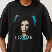 Lorde Unisex Vintage Tshirt Retro Lorde Singer Music Album Graphic Tee Casual Crew Neck Short Sleeve Fan Concert Outfit Top XL black