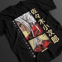 Summer Record Of Ragnarok Adam Golden Armor Japanese Text Anime Graphic Black TShirt Unisex Oversized Y2k Streetwear Cotton Tee S gray