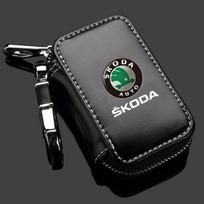 Car Key Fob Case Cover Keychain Zipper Bag Protection Shell For Skoda octavia 2 a7 a5 rapid fabia yeti superb SCALA Accessories jzfb61 gray