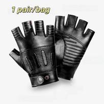 Genuine Sheepskin Leather Half Finger Gloves Genuine Leather Gloves  Long Time Wear L juoda