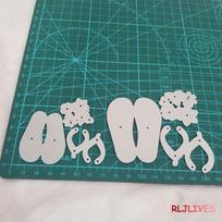 Garland Light bulb String Flip Flops Metal Cutting Dies DIY Scrapbooking Card Stencil Craft Handmade Album Handbook Decoration blue