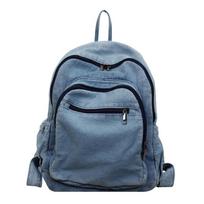 Schoolbag retro denim backpack female college student Korean style casual backpack female commuter trendy brand junior high school schoolbag width 29 thickness 13 height 37