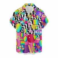 Retro 80s 90s Hawaiian Shirts Men Clothing Printed Short Sleeves Tops Cool Outdoor Lapel Blouse  Summer Button Shirt 4XL