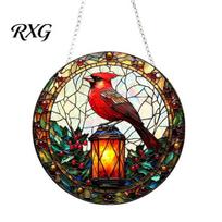 Lightweight Acrylic Party Supplies Christmas 2D Suncatcher, Stained Glass Style Black Cat Window Hanging, Holiday Hanging Decorations Colorful Plaque B