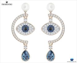 Swarovski Duo Piktos akies auskarai su skylute 5425860 sidabras