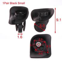 1Pora pakaitiniai bagažo ratai, lagaminai, suktukai, ratukai A08, tylūs guminiai ratai, bagažo ratas, skirtas lagaminui vežimėlio priedas 1pair black Small black