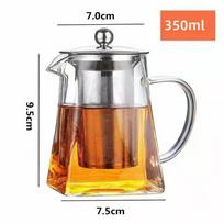 350/550/750/950 ml arbatinukas Buitinis arbatinukas stiklinis arbatinukas nerūdijančio plieno arbatos filtras skaidrus puodas, atsparus aukštai temperatūrai gray