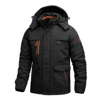 Men's Winter Jacket Fleece Lined Outdoor Parka Coat Hooded Windbreaker Thick Warm Outerwear Multi-pocket Parkas 6XL
