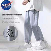 NASA MARVEL Men's Drawstring Straight-Leg Casual Pants L šviesiai mėlyna spalva