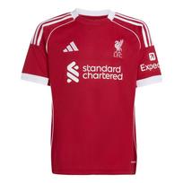 Adidas Aeroready Liverpool FC 25/26 Home Jersey Football Series Moisture-Wicking Crew Neck Striped Short Sleeve Kids jersey JV6436 128 white