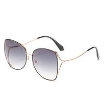 Polygonal Retro Sunglasses for Men Women Square Metal Frame UV400 Designer Shades Unisex Sun Glasses gray