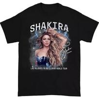 Retro Shakira Travel Tshirt Unisex and Women Summer Cotton Clothing Casual Fashion Round Neck Short Sleeved Tee Streetwear Unisex M
