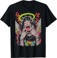 Japoniškas gatvės stilius Cyberpunk Y2K Techwear Retro Manga Anime marškinėliai 4XL gray