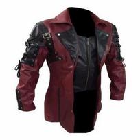 New Steampunk Gothic Style Leather Trench Coat Men Punk Biker Motorcycle Jacket for Autumn Winter Street Wear S bordinė