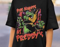 Retro Five Nights At Freddy's Sweatshirt, Freddy Fazbear's Pizza, FNAF Halloween Unisex Tee, Video Game Merch T-Shirt, Gift For Gamers 4XL