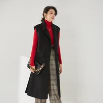 Sheng Hong winter new retro wool double-sided woolen sleeveless casual vest long woolen coat coat female 18015 S