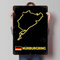 Nurburgring Race Track Printed Posters Customizable Wall Art Retro Vintage Metal Tin Signs for Home Room Desk Decor Wand Deko 20X30CM
