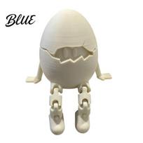 Desktop Window Sill Decor Articulated Easter Egg Fidget Toy  3D Printed Cute Flexible Matte White PLA Doll Desk Toy with Movable Joints for