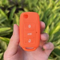 Silikoninis automobilio rakto dėklas dangtelis skirtas VW Volkswagen Passat B5 Polo T4 Golf 4, Seat Leon 1 Altea Ateca, Skoda Octavia A5 raktų pakabukui geltona