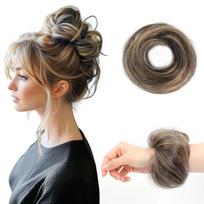 Netvarkingas kuodelis plaukų priauginimas moterims Mažas donuto formos kuodelis gumytė Sintetiniai plaukai Chignon priauginimas Juoda ruda brown