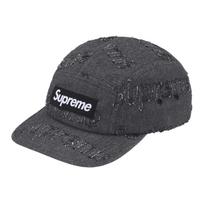 Supreme FW24 9 savaitė Lazeriu graviruota džinsinė lauko kepurė Unisex SUP-FW24-2212 F black