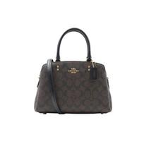 COACH Lillie Karvės Odos Rankinė, Peties Rankinė, Crossbody Rankinė Maža Moteriška Tamsiai Ruda 91494-IMAA8 One Size 1 black