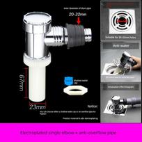 Washing Machine Drain Pipe Floor Drain Connector Anti-Odor Cover Reverse Pipe Three-Way Dual-Purpose Drain Pipe Special Connector Anti-Overflow Electroplated Single Elbow / Anti-Overflow Pipe
