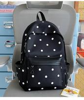 Schoolbag retro simple big wave point backpack Korean ins atmosphere soft girl shopping travel backpack