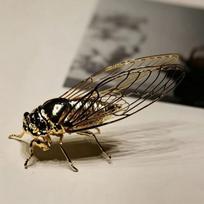 Cicada Figurine Durable Mini Retro Alloy Animal Statue Vintage Insect Sculpture for Outdoor Garden Decoration one size