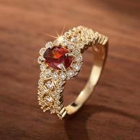 European and Korean retro light luxury personalized ring woman, inlaid zircon fashion single ring, literary and exotic jewelry no. 6