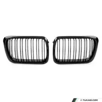 Performance Priekinės Grotelės skirtos BMW E36 facelift (96-99), dvigubos, juodos blizgios