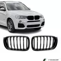 Priekinės grotelės tinkančios BMW X3 F25 LCI / X4 F26, juodos blizgios