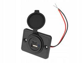 Usb-c + Usb-a Lizdas Automobilio Jachtos Montavimui 12v 24v