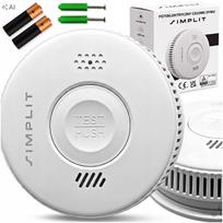 Sertifikuotas TÜV fotoelektrinis dūmų detektorius Simplit, 85 dB, 60 m², veikia iki 3 metų