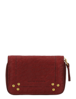 JEROME DREYFUSS - Henri Leather Zip Coin Purse - Piniginė - Raudona
