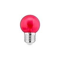 Lemputė LED E27, 230V, 1W, G45, 10lm, raudona, FILAMENT U, PC skaidri