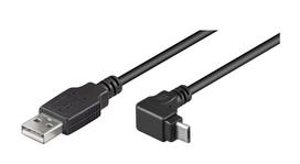 Kabelis USB A kištukas – micro USB B kištukas kampinis 1.8m
