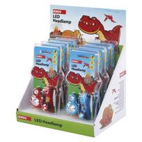Vaikiškas Žibintuvėlis ant galvos DINO, 1vnt,  2x CR2032, 12lm