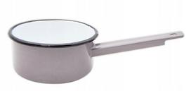 Emaliuotas puodas su rankena pilkas 14 cm 900 ml