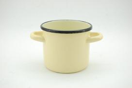 Emaliuotas puodas kreminės spalvos 12cm/1,2l