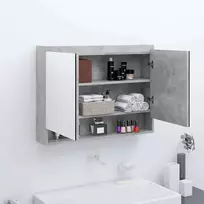Veidrodinė vonios spintelė, betono pilka, 80x15x60cm, MDF