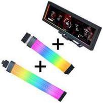 Lian Li "Visual Upgrade Kit" Strimer Wireless 24-Pin RGB Motherboard Cable, Controller + 12V-2x6 GPU Cable Wide & 8.8 Universal Screen - Juodas