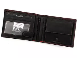 Piniginė vyrams juoda su raudonu apsiuvimu Money Kepper