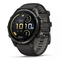 Išmanusis laikrodis Garmin fēnix® 9 Pro inReach® – 47 mm, Pilkos anglies spalvos DLC titanas su juodos / akmenėlių pilkos spalvos silikoniniu dirželiu | 010-04336-11