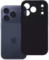 Dėklas Oem Case for iPhone 18 Pro / 17 Pro Silicone 2mm (camera protection) juodas