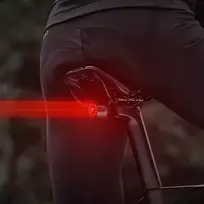 GALINIS DVIRAČIO LEMPAS RAUDONAS LED USB ĮKRAUJAMAS 6 REŽIMAI DVIRAČIO GALĖJE