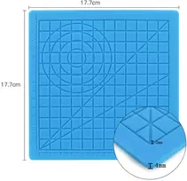 3D rašiklio kilimėlis 177x177 mm, mėlynas, karščiui atsparus silikoninis kilimėlis su 2 pirštų apsaugomis, 3D piešimo kilimėlis, silikoninis 3D rašiklio pagrindas, 3D rašiklio apsauginis kilimėlis